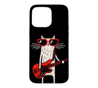 Custodia per iPhone 15 Pro Max Funny Bass Cat Design - Cool Musicista Cat con basso R