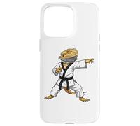 Custodia per iPhone 15 Pro Max Funny Bearded dragons doing Karate Samurai Ninja lizard