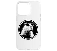 Custodia per iPhone 15 Pro Max Funny Black Logo Sunglasses Lover Chill Capybara Vibes