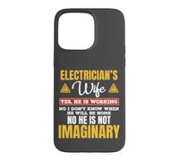 Custodia per iPhone 15 Pro Max Funny Electricians Wife Yes He's Working