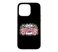 Custodia per iPhone 15 Pro Max Funny Flamingo Calm The Flock Down Beach Tropical Summer Pun