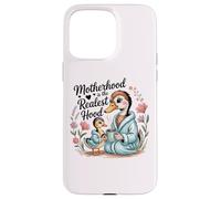 Custodia per iPhone 15 Pro Max Funny Motherhood Is The Realest Hood Festa della mamma Goose Mom