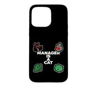 Custodia per iPhone 15 Pro Max Funny Office Humor Manager Is A Cat Feline Boss