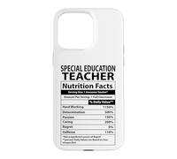 Custodia per iPhone 15 Pro Max Funny Special Education Teacher Nutrition Facts label