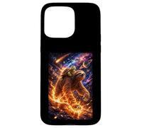 Custodia per iPhone 15 Pro Max Funny Turtle Riding Sloth in Cosmic Galaxy Space UFO