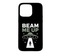 Custodia per iPhone 15 Pro Max Funny UFO Alien Space Humor Sci Fi Graphic Beam Me Up