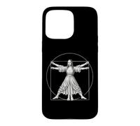 Custodia per iPhone 15 Pro Max Fusione di Leonardo da Vinci: Gioconda e l'uomo vitruviano