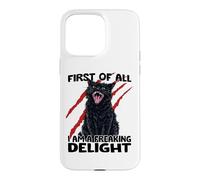 Custodia per iPhone 15 Pro Max Gatto goblin gatto nero sarcasmo zoomies gatto caos
