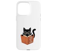 Custodia per iPhone 15 Pro Max Gatto Nero Legge L'Arte della Guerra Divertente