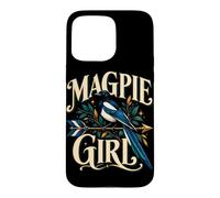 Custodia per iPhone 15 Pro Max Gazza Ragazza Corvid Bird Amante Birdwatching