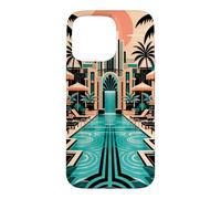 Custodia per iPhone 15 Pro Max Geometria Art Deco a bordo piscina