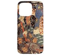 Custodia per iPhone 15 Pro Max Giapponese Art Woodblock Miyamoto Musashi Samurai Giant Nue