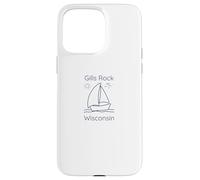 Custodia per iPhone 15 Pro Max Gills Rock Wisconsin Sailboat and Sun