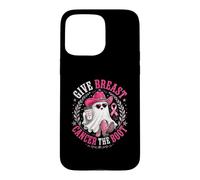 Custodia per iPhone 15 Pro Max Give Breast Cancer the Boot Cowgirl Ghost Cappello Western Rosa