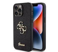 Guess Custodia per iPhone 15 Pro Max Guhcp15xhg4sgk Glitter con logo in metallo Nero 4G