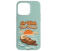 Custodia per iPhone 15 Pro Max Go With The Flow Sea Otter Retro Animal