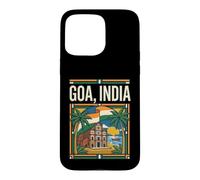 Custodia per iPhone 15 Pro Max Goa India Bandiera Spiaggia Basilica Grafica Viaggio