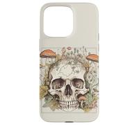 Custodia per iPhone 15 Pro Max Goblincore Aesthetic Vintage Botanical Mushrooms Skull