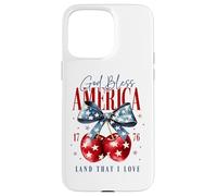 Custodia per iPhone 15 Pro Max God Bless America 1776 Terra che amo Backprint