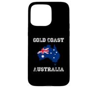 Custodia per iPhone 15 Pro Max Gold Coast Australia Vintage Bandiera Australia Mappa Design