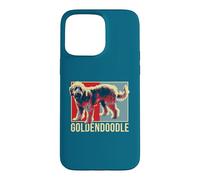 Custodia per iPhone 15 Pro Max Goldendoodle Pop Art Ritratto Doodle mamma papà amante dei cani arte