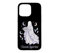 Custodia per iPhone 15 Pro Max Good Spirits - Personaggio fantasma spaventoso per Halloween, colore: rosa
