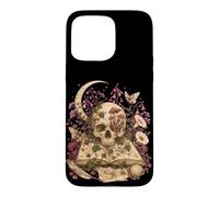Custodia per iPhone 15 Pro Max Gothic Botanical Skull Moon Grimoire Dark Academia Book Love