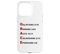 Custodia per iPhone 15 Pro Max GRACE Acrostic - 5 Christian Faith Bible Verse Scriptures