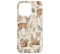 Custodia per iPhone 15 Pro Max Grafica Boho Woodland Animals Forest Wildlife Cottage