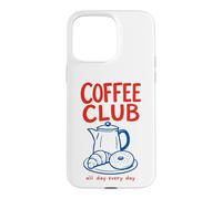 Custodia per iPhone 15 Pro Max Grafica del costume da brunch per ragazza Coffee Club Café Espresso