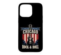 Custodia per iPhone 15 Pro Max Grafica della città della musica rock and roll di Chicago