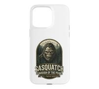 Custodia per iPhone 15 Pro Max Grafica vintage del Pacifico nord-occidentale del Sasquatch Guardian Peaks