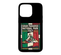 Custodia per iPhone 15 Pro Max Gran Paradiso Parco Nazionale Italia Bandiera Vintage Viaggio