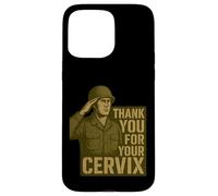 Custodia per iPhone 15 Pro Max GRAZIE PER IL TUO CERVIX - Retro Military Humor