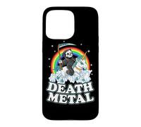 Custodia per iPhone 15 Pro Max Grim Reaper Riding Unicorn | Death Metal Pastel Goth