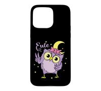 Custodia per iPhone 15 Pro Max Gufo Tipo di sonno Notte Luna attiva Asterisco Donne