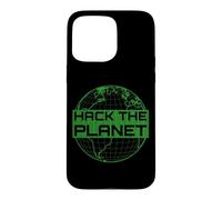 Custodia per iPhone 15 Pro Max Hack the Planet T-Shirt - Design verde per computer hacker