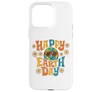 Custodia per iPhone 15 Pro Max Happy Earth Day Retro anni '70 Groovy Globe Heart Occhiali da sole