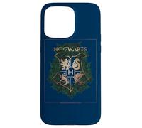 Custodia per iPhone 15 Pro Max Harry Potter Hogwarts Green and Gold Floral Crest