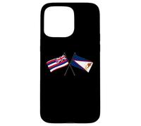 Custodia per iPhone 15 Pro Max Hawaii Samoa Americane Attraversato Bandiere