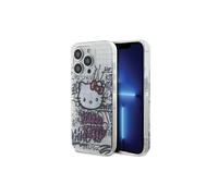 Custodia per iPhone 15 Pro Max Hello Kitty Kitty On Bricks Graffiti Bianca