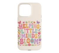 Custodia per iPhone 15 Pro Max Helping Little Minds Bloom Teacher, farfalla floreale, mela