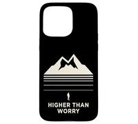 Custodia per iPhone 15 Pro Max Higher Than Worry montagna silhouette escursionista