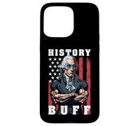Custodia per iPhone 15 Pro Max History Buff - Bandiera USA per sollevamento pesi, motivo: George Washington