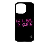 Custodia per iPhone 15 Pro Max Ho il mal di gente | Marca dolceSenso URBAN testo rosa