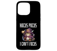 Custodia per iPhone 15 Pro Max Hocus Pocus I Can't Focus Funny ADHD Cat Saying Humor