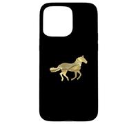 Custodia per iPhone 15 Pro Max Horse Lovers Golden Horse Equitazione