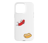 Custodia per iPhone 15 Pro Max Hot Dog che salta nel panino retrò estivo barbecue barbecue 4 luglio