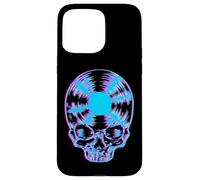 Custodia per iPhone 15 Pro Max House Music Glitch Optical Illusion EDM Rave DJ Skull LP