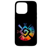 Custodia per iPhone 15 Pro Max Hunab Ku Aztec Maya Galaxy Simbolo